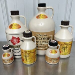 Pure Wisconsin Maple Syrup in Plastic Bottle